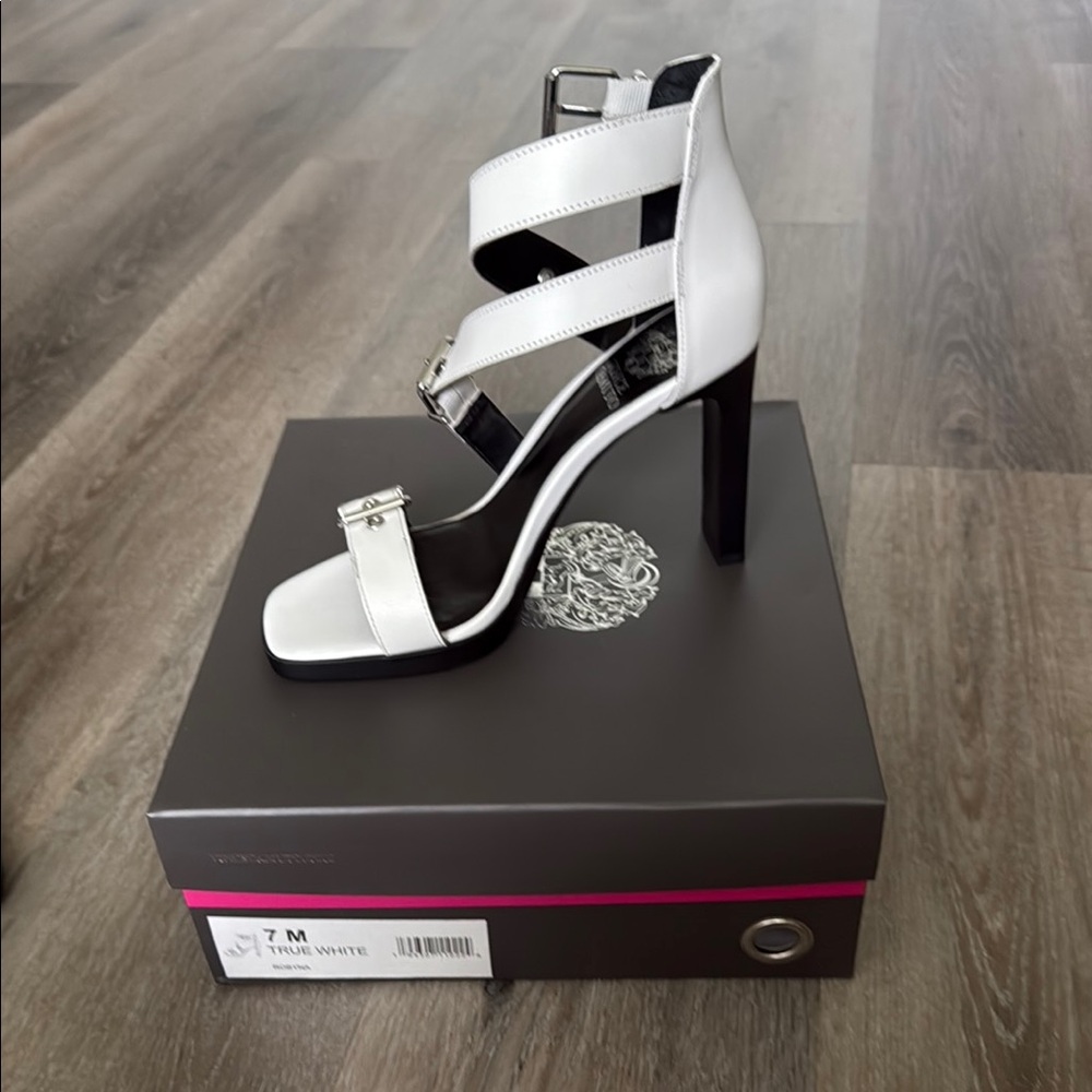 Vince Camato Elegant White Strappy Heels